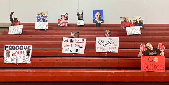 These cutouts fill the stands at Les Rogers Court during Sandpoint girls basketball games.