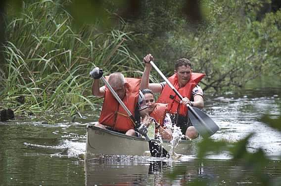 Jesse Nelson and his teammates make their way through the swamps of Florida during the Sea to Sea Adventure Race. (courtesy photo)