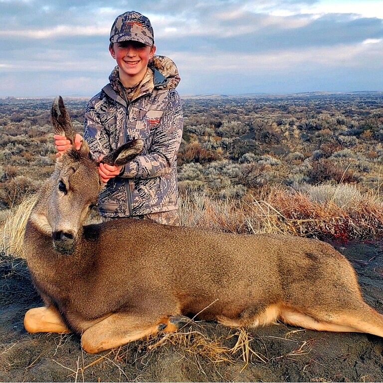 13 year old Matthew Fossand, of Roy WA, hunted the 290 Desert Unit Youth Hunt and successfully bagged his first deer! Matthew hunted with his father Eric Fossand and Dick Hemore.