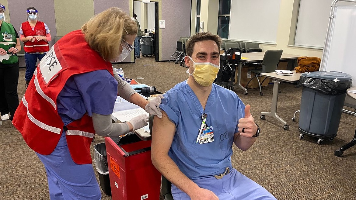 Frontline workers with Kalispell Regional Healthcare began receiving the COVID-19 vaccine on Thursday Dec. 17 (photo courtesy of Kalispell Regional)