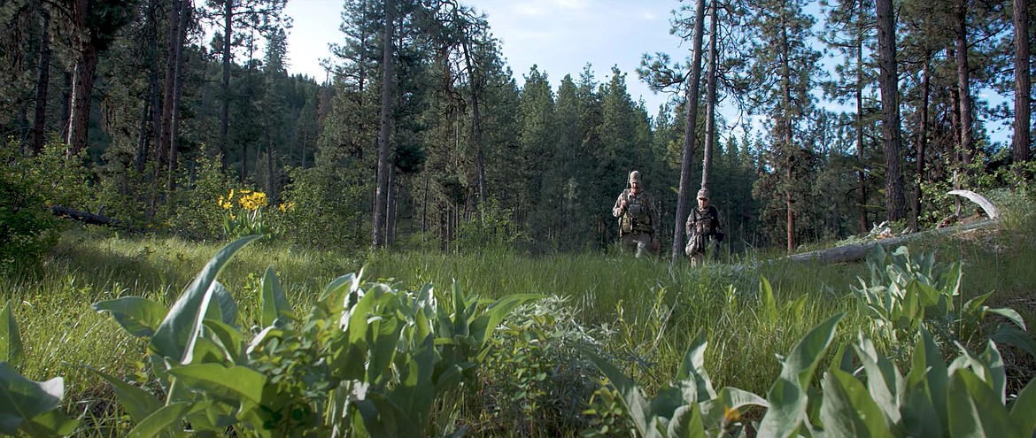 Clara and her father Kurtis are pictured hunting for turkeys in this screenshot from the third installment of an Idaho Fish & Game video series, "Maiden Hunt", which explores new hunters and their mentors as they learn about hunting.