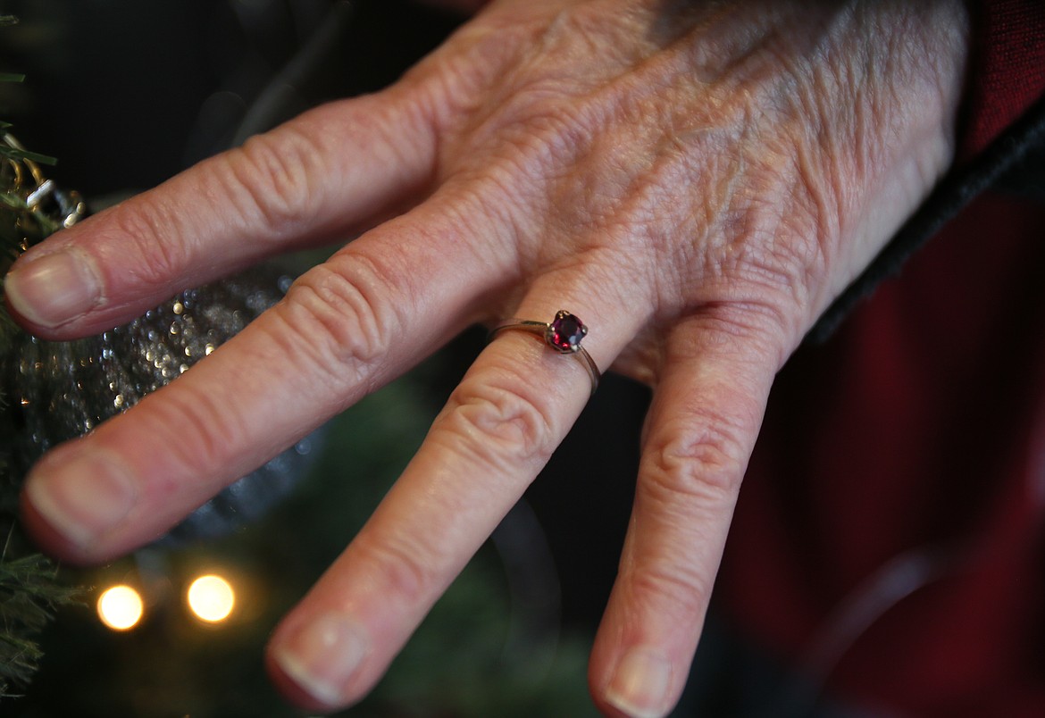 Post Falls first grade teacher Sheree Deardoff paid $2,000 for a ruby ring, a gold ring and a pair of earrings that were mysteriously - and anonymously - donated to Press Christmas for All. She showed off the beautiful ruby when she visited The Press on Monday.