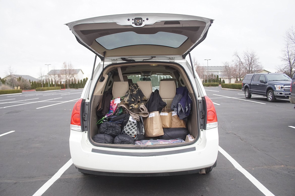 Our Lady of Fatima volunteer van, full of items to be distributed six days a week.