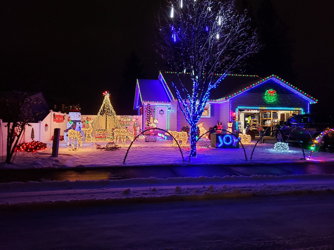 The second place people's choice award winner, Will Doyle, has lights and decorations galore waiting for visitors to stop by and enjoy. Photo courtesy Rathdrum Parks and Recreation.