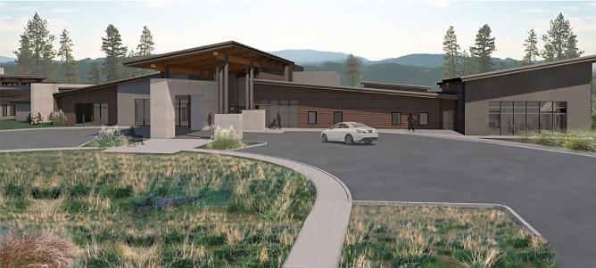 According to the Idaho Department of Veterans Services, the State Veterans Home in Post Falls will have four wings, 64 private rooms, a dining area, activity rooms/ common spaces, and administrative offices. There will also be a gym, laundry facilities, food preparation areas, a covered pickup, drop-off area, and general medical care personnel. Photo Courtesy the Idaho Department of Veterans Services.