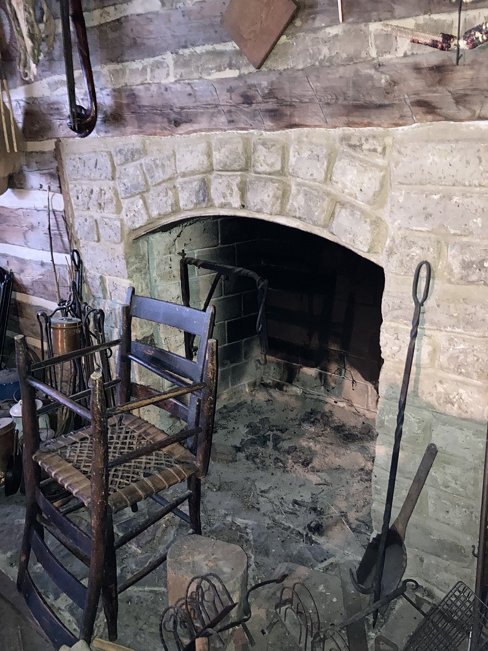 The Jocko Agency fireplace was rebuilt, stone by stone, when the building was moved to the trading post site. (Four Winds Trading Post)