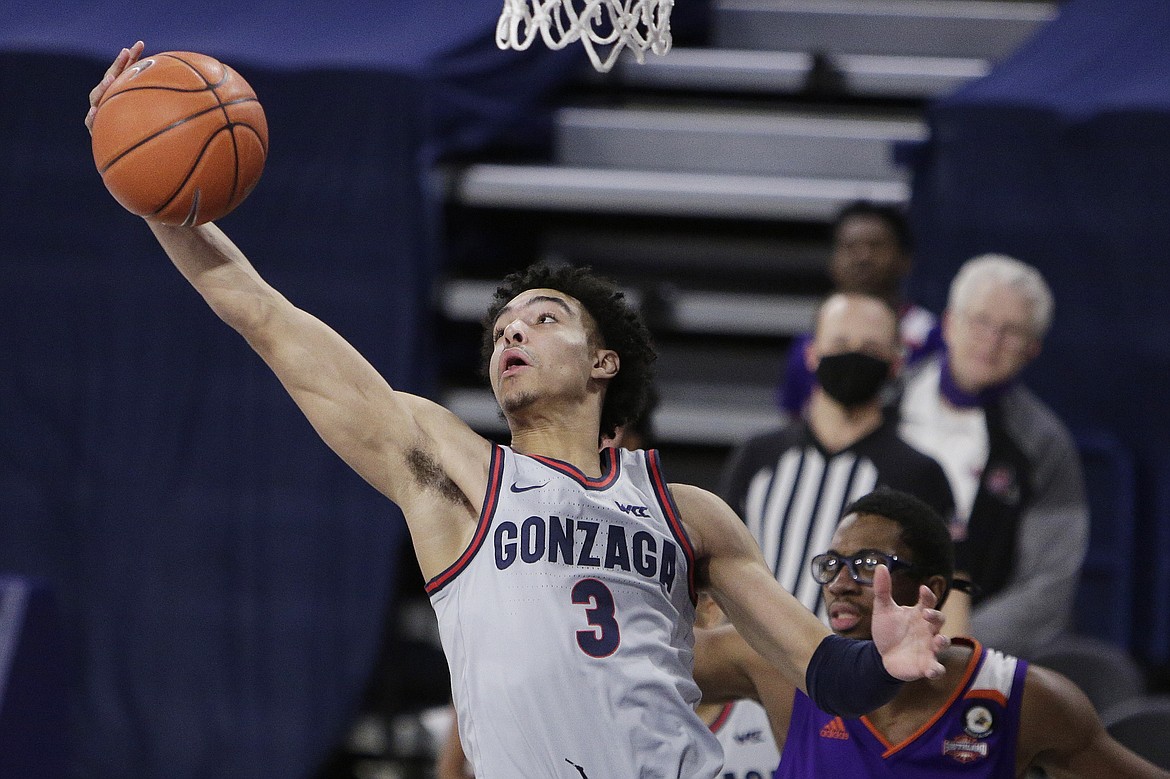 YOUNG KWAK/Associated Press
Gonzaga guard Andrew Nembhard grabs a rebound during the second half of a Dec. 22 game against Northwestern State in Spokane