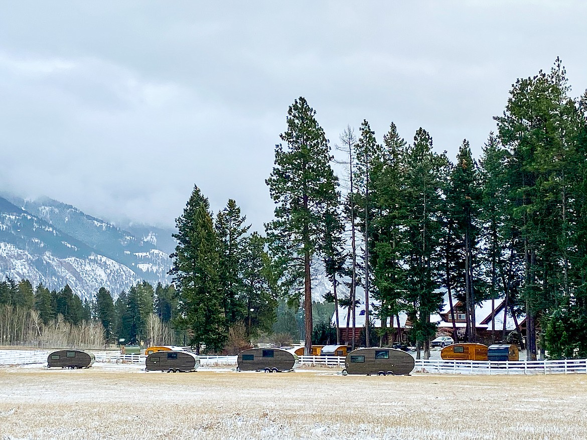 The Roam Beyond camper village in Columbia Falls.