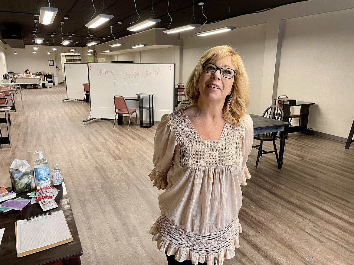 Holly Rock, founder and owner of Hometown Studyhall in downtown Moses Lake, shows off the study and learning space.