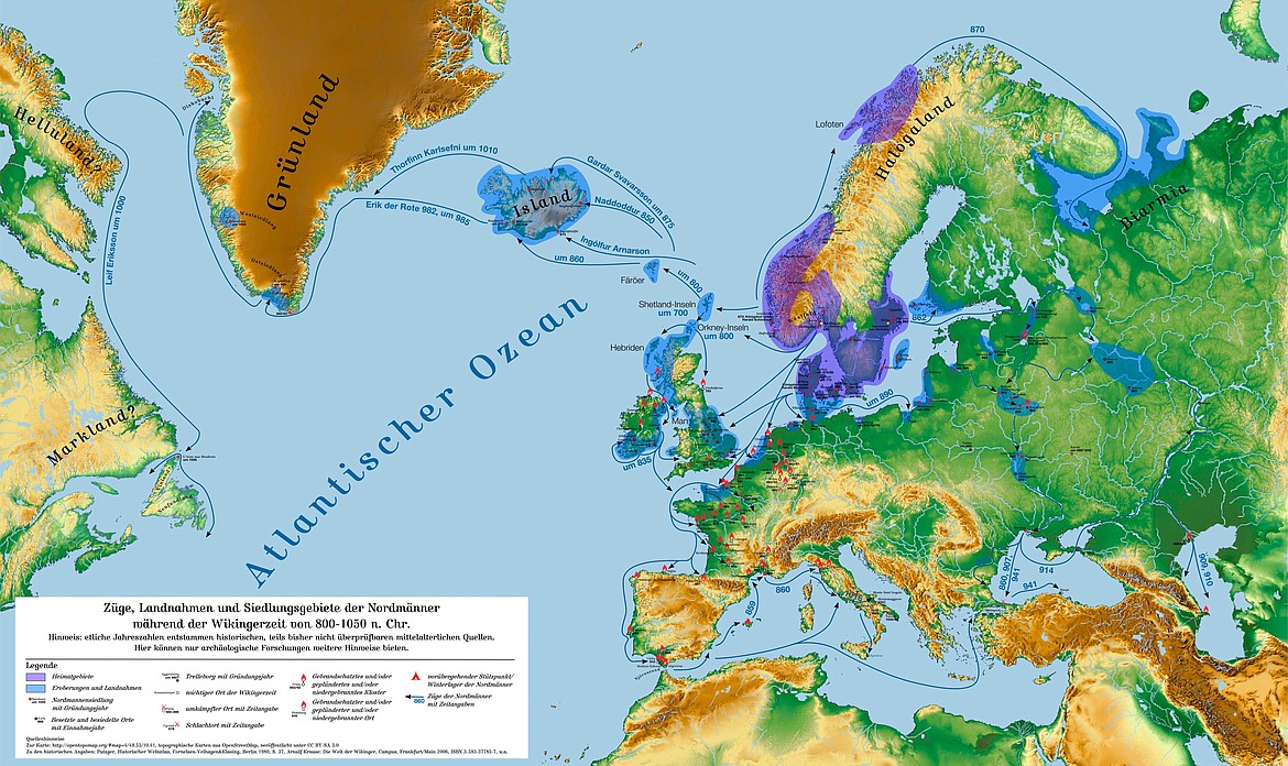 The Vikings traveled as far west as the St. Lawrence River and east to Baghdad.