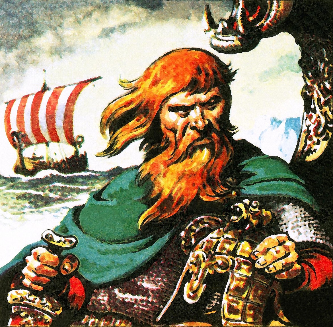 Erik the Red (“Father of the Vikings”) who lived c.AD 950 to c.1003 was not a plunderer, instead explored the northwest Atlantic while serving a three-year exile sentence for killing several men, and discovered Greenland, which he colonized.