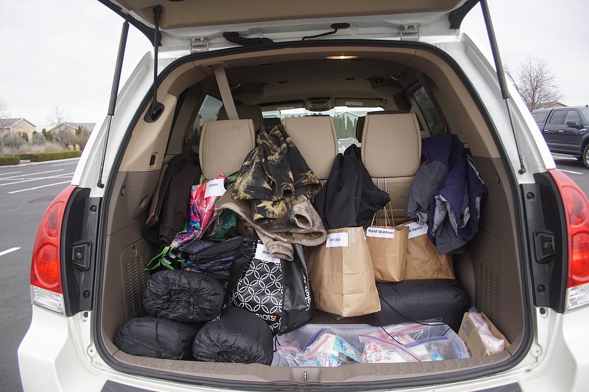 Supplies in the Our Lady of Fatima volunteer van.