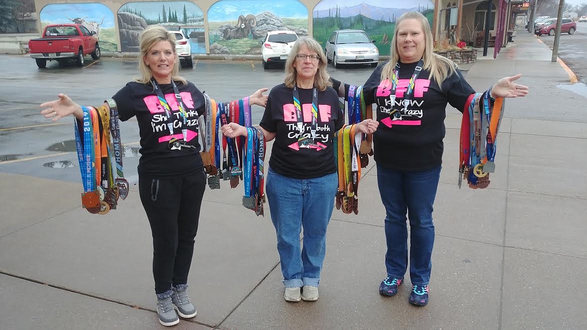 The “Plains Girls” have piled up the miles and the laughs during their frequent runs. (Chuck Bandel/Valley Press)