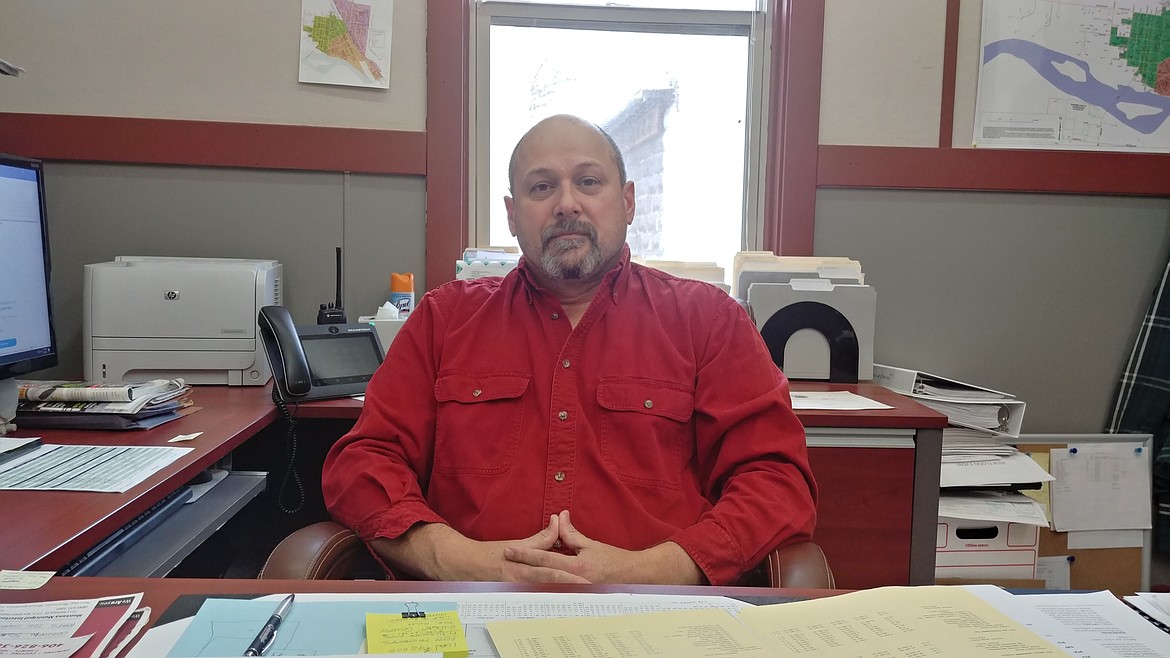 Plains Mayor Dan Rowan sits in his office. (Chuck Bandel/Valley Press)