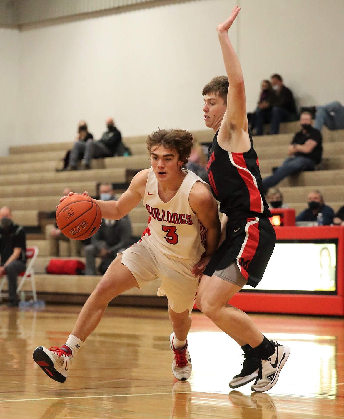 Sandpoint freshman Max Frank drives toward the basket during last Friday's game against Moscow at Les Rogers Court.