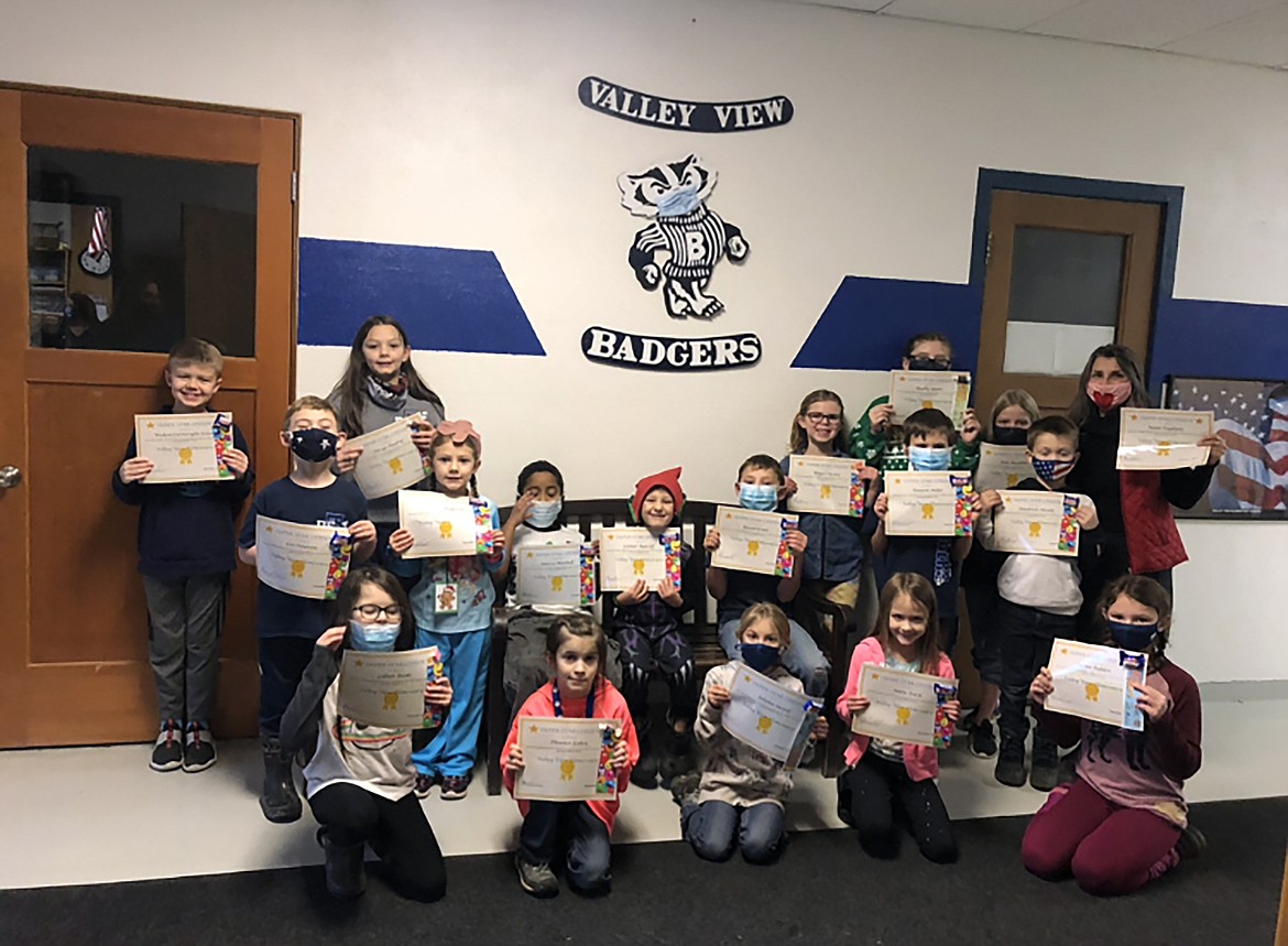 December was the month of generosity at Valley View Elementary School. Although the school is chock full of generous individuals, we have 18 students and one staff member who show a significant amount of generosity on a daily basis. Those students who are pictured include Hendrick Hawks, Leo Peterson, Mindy Beggerly, Conner Ratcliff, Abigail Michel Trenton Miller, Jaxson Crum, Addie Falck, Lillian Banks, Juliana Sartell, Marcus Marshall
Weston Cartwright-Kissee, Phoenix Lakey, Joan Moellmer, Maddy Moore, Alexys Madrid and Ivy Dahlen, and Susan Stagliano. Not pictured but still awarded is first grader Liam Perez. "We love giving our students public shout outs because they are and will continue to be vital aspects of our wonderful community," said Valley View's Elizabeth Racer. "Go Badgers!"