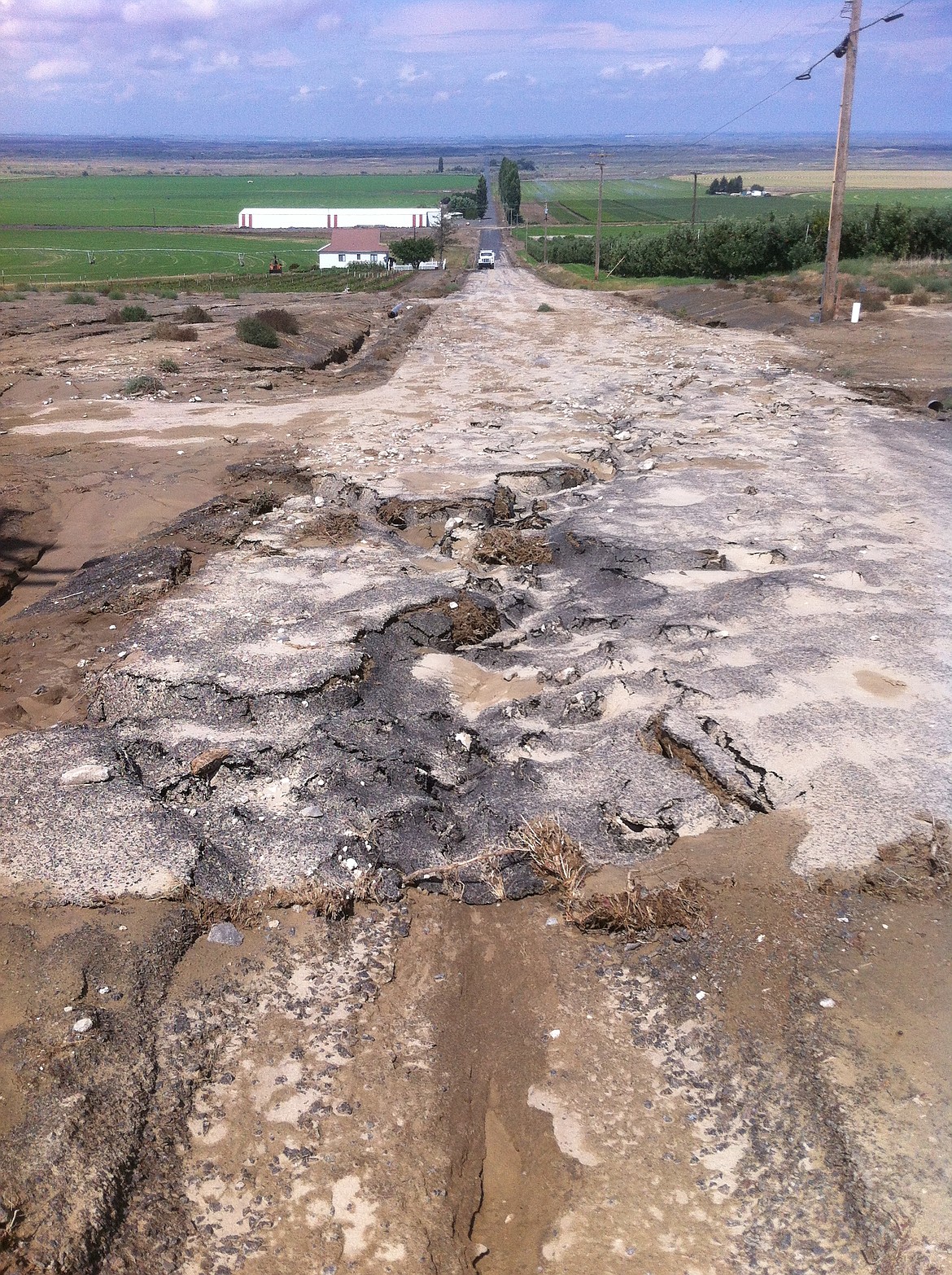 A hazard in district 3 of Grant County that public works employees responded to. Photo courtesy of Sam Castro.