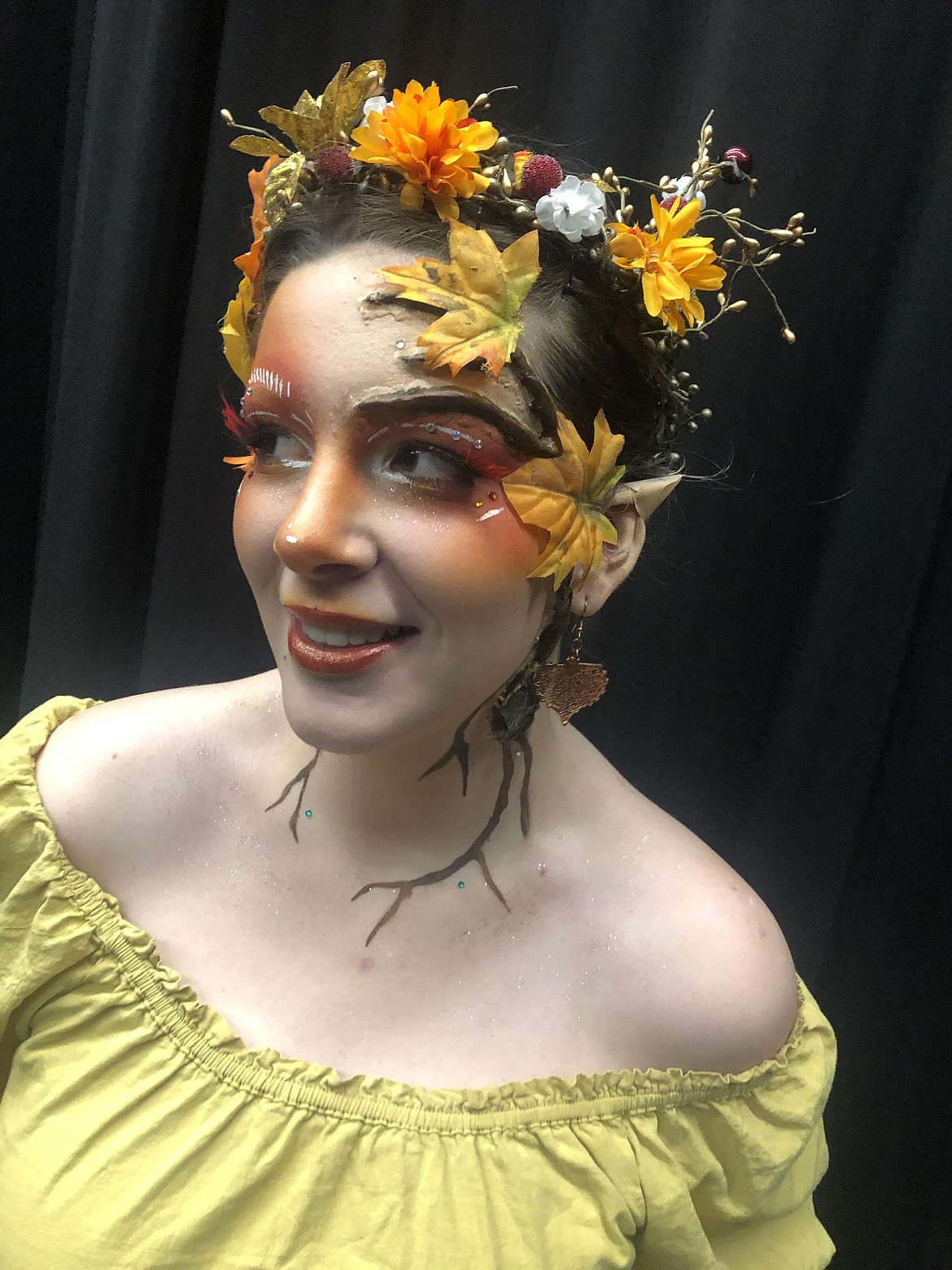 Coeur d'Alene High student Hayden Levy portrays makeup design "Robert Frost: Through the Seasons," which won second place at the state drama competition in December.