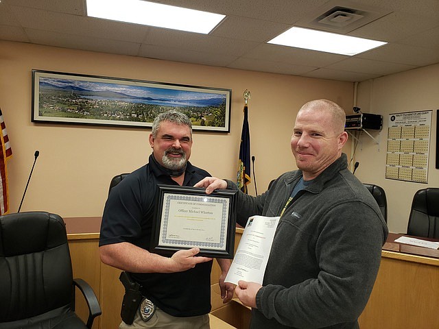 Polson Police Chief Wade Nash, left, and Officer Michael Wharton. (Courtesy of Polson Police)