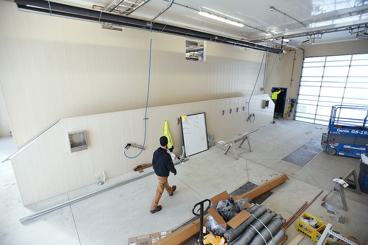 A large bay with stairs and platforms on both sides for washing RVs and trucks at Whitefish Superwash in Whitefish on Thursday. (Casey Kreider/Daily Inter Lake)