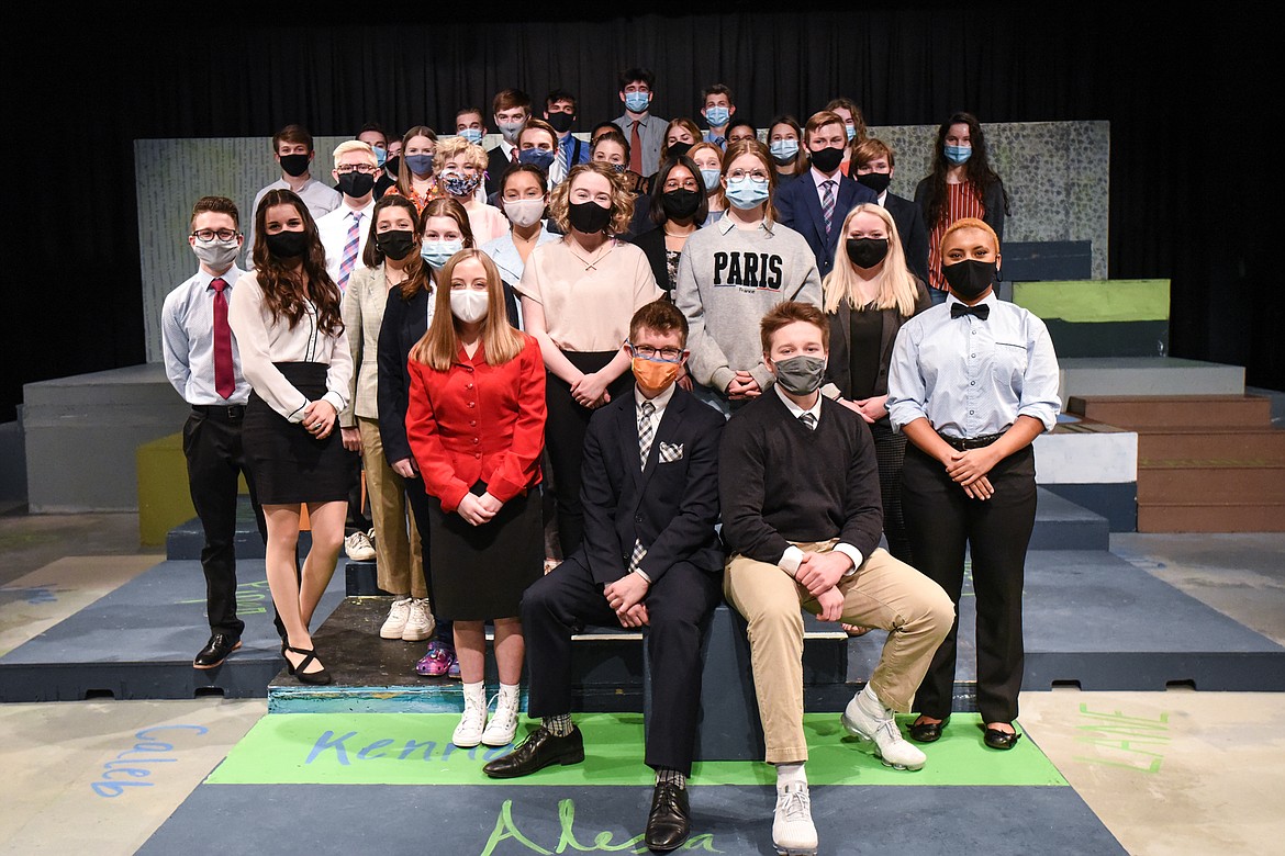 The Glacier Wolfpack Speech & Debate team poses for a photo inside the Wolfpack Theatre at Glacier High School on Friday, Jan. 29. (Casey Kreider/Daily Inter Lake)