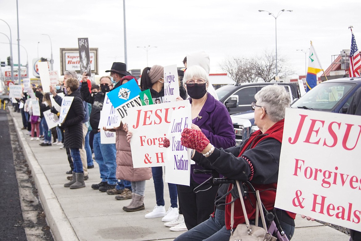 Around 200 people lined Stratford Road for a pro-life rally Sunday.