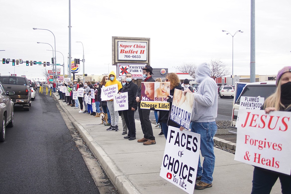 Around 200 people gathered Sunday for a pro-life rally.