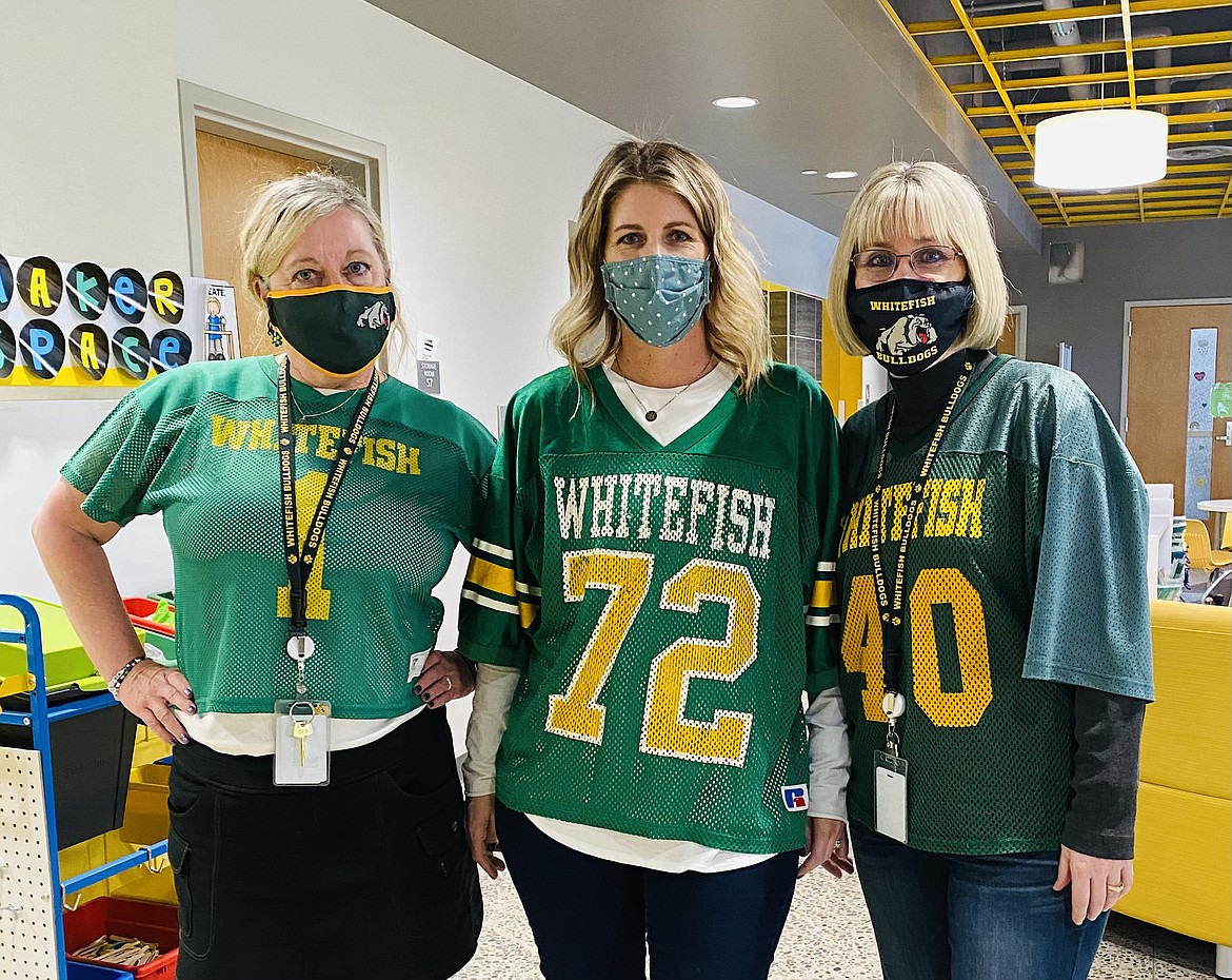Muldown staff members Eden Dias, Stacy Kelch, and Dana Grove participate in the "Team Up for Kindness" day as part of The Great Kindness Challenge last week. (Provided photo)
