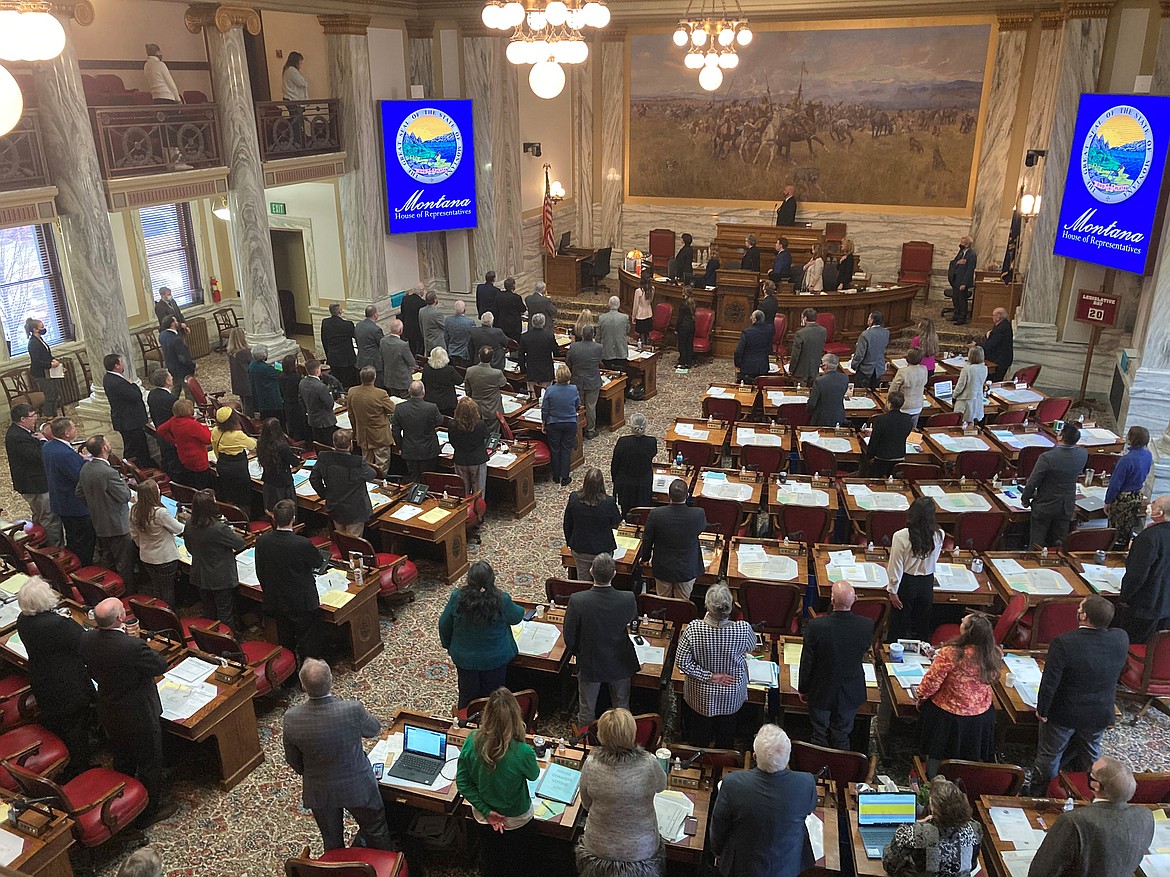 The Montana House of Representatives convenes its floor session on Jan. 29 in Helena,
Montana. Lawmakers across the U.S. this year face the dilemma of having to tighten budgets
for the covid-crippled economy while planning for an expected spike in demand for health services because of the pandemic. (Matt Volz/KHN)