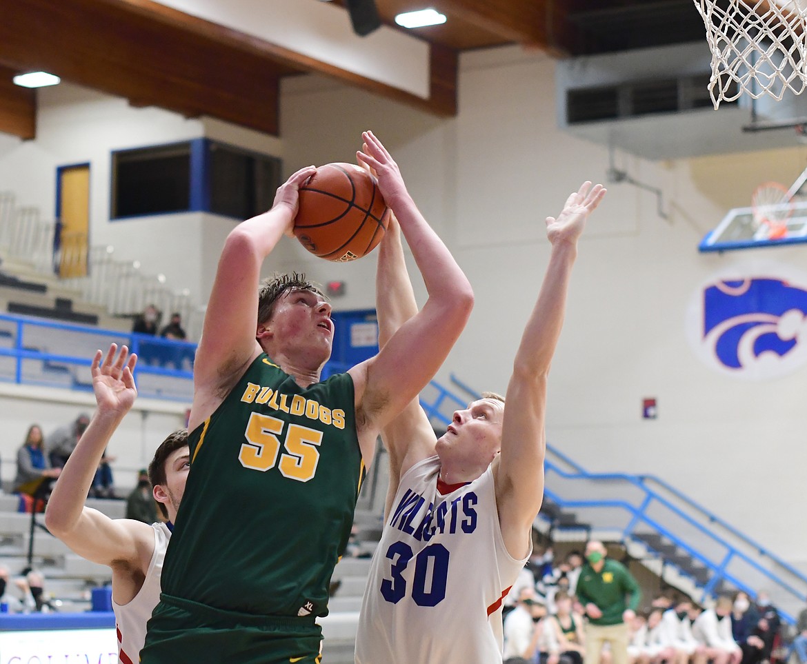 Talon Holmquist goes for a shot in game against Columbia Falls on Friday. (Teresa Byrd/Hungry Horse News)