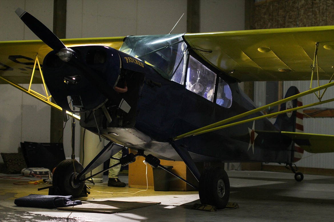 A plane students worked to rebuild, "Patches," is shown in the second of two hangers operated by the North Idaho High School Aerospace Program.