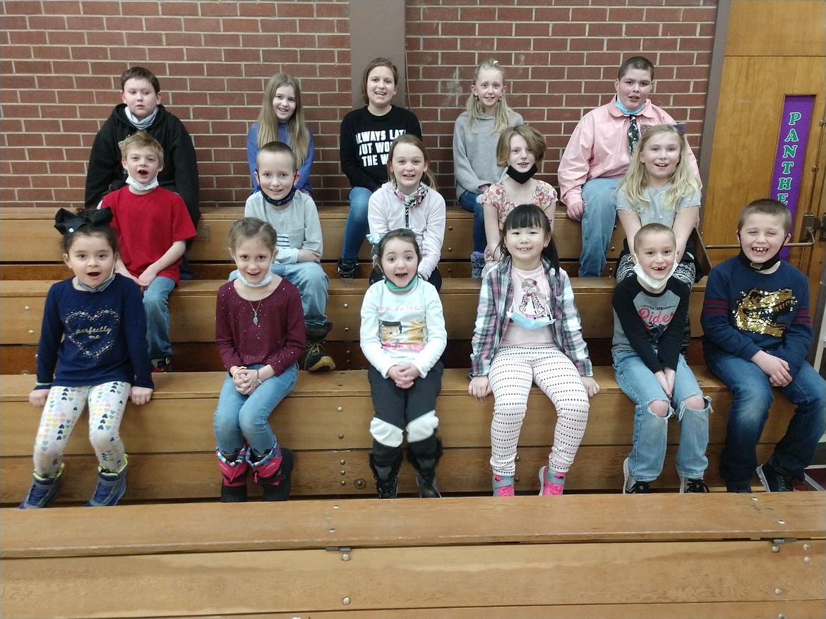 Front row: Jocelynne Beltran, Reese Robb, Madilynn Newfang, Katie Zhu, Michael Sanders and   Cameron Hill. Middle row: Taylor Brabec, Adam Harris, Eva Kulin, Audrie Wuolle, and Lexi Evans. Top row: Robert Clark, Emma Ruppert, Kyleigh Latina, Briar Chrisman and Luke Walker. Not pictured: Gracie Farmin and Clayton O'Neill.