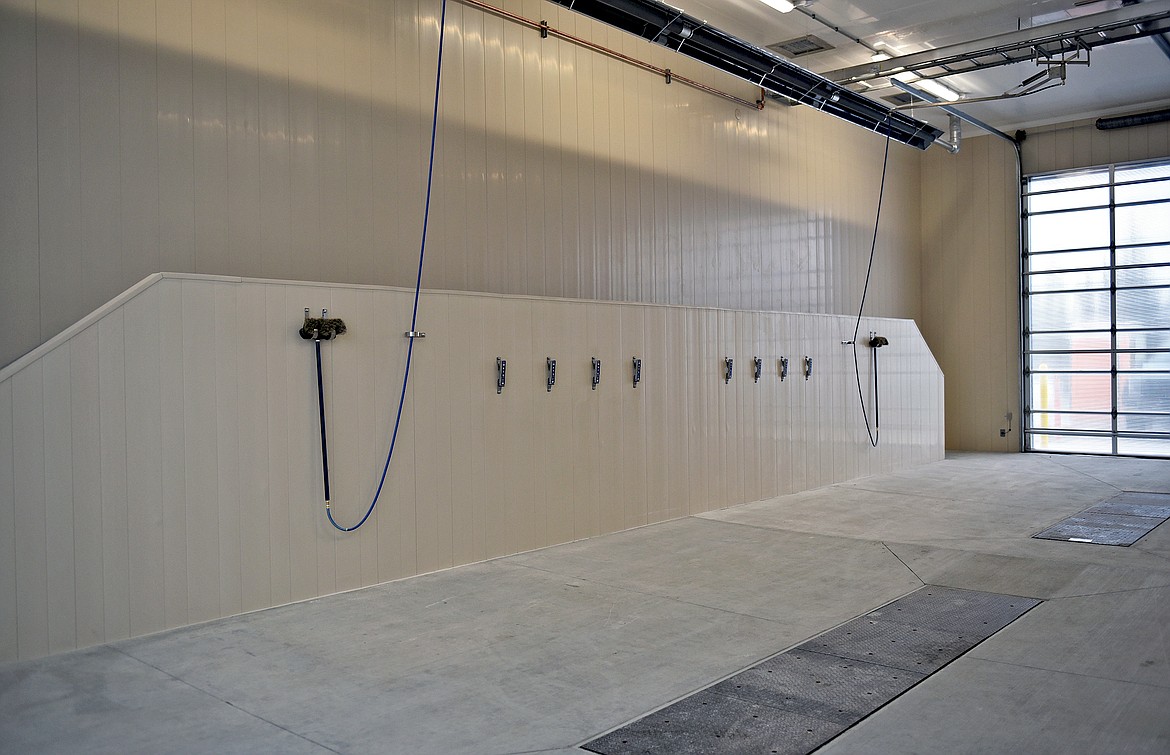 An oversized tandem bay at the Whitefish Superwash that features stairs on the side to be able to wash an RV or boat from four feet off the ground. (Whitney England/Whitefish Pilot)