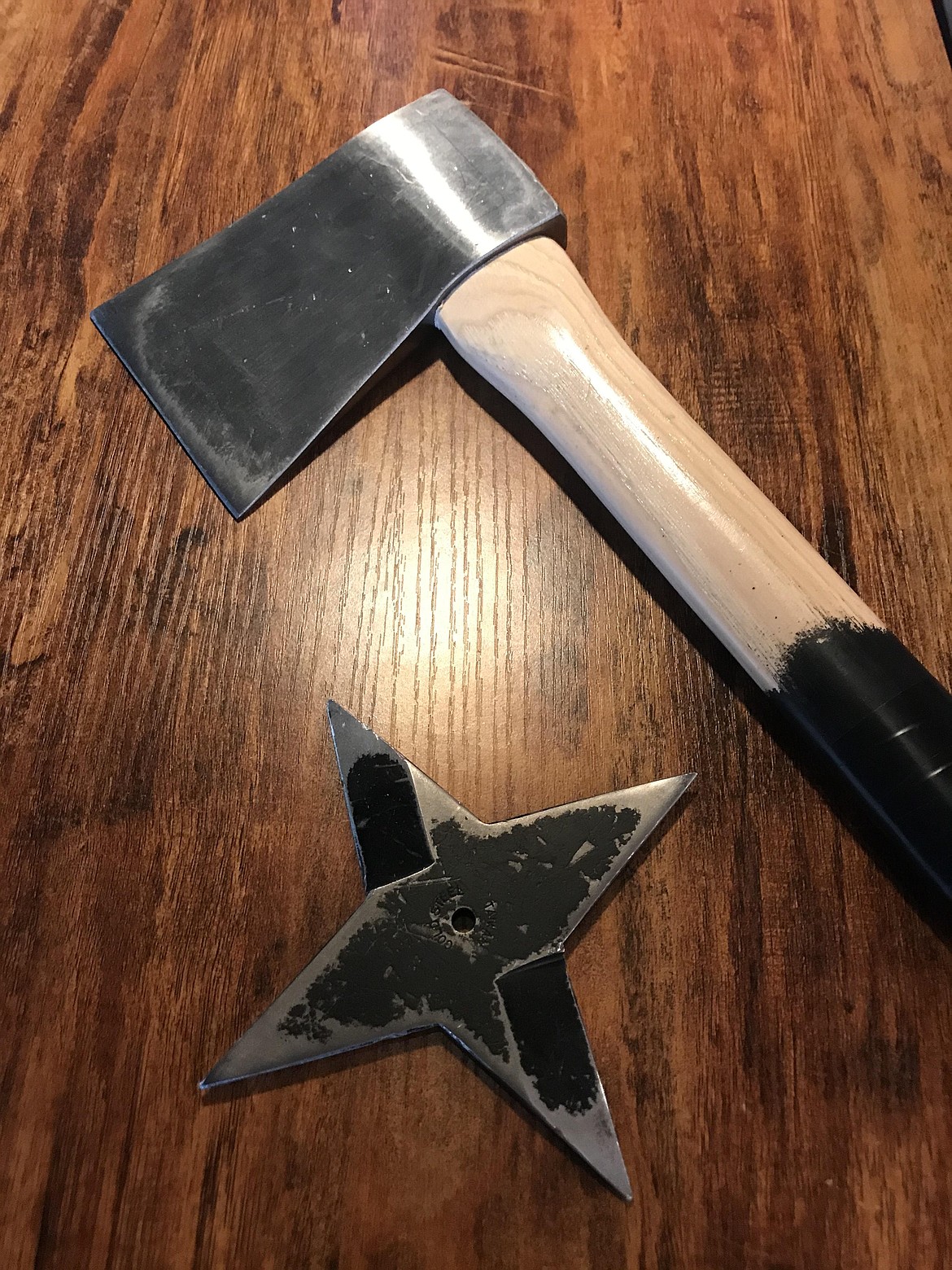 Hatchet and throwing star available to all participants