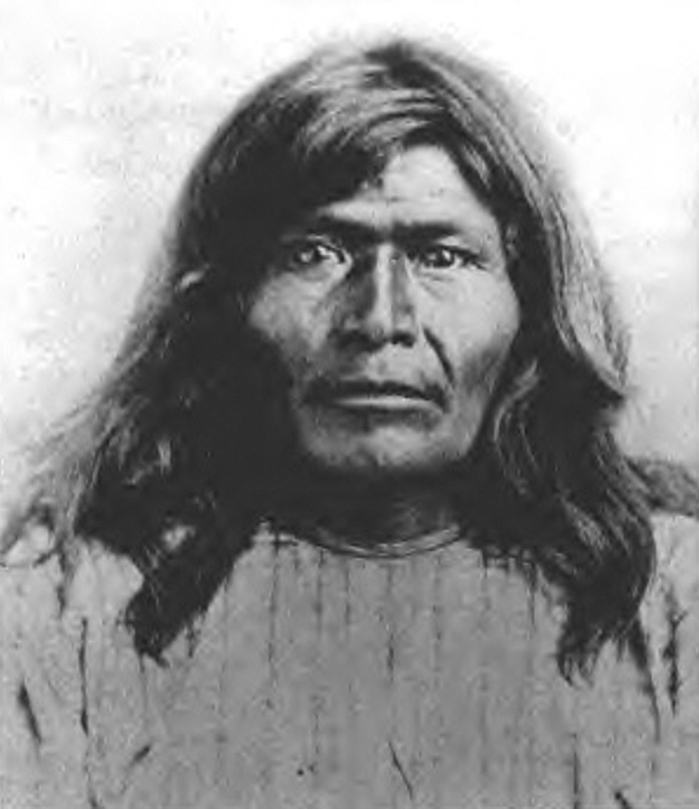 Apache war Chief Victorio (1825-1880) of the Warm Springs band of Tchihendeh (usually called Mimbreño) division of the central Apaches for years led warriors into battle to keep their traditional lands before being killed by Mexican soldiers at the Battle of Tres Castillos in Chihuahua, Mexico (photo c.1875).