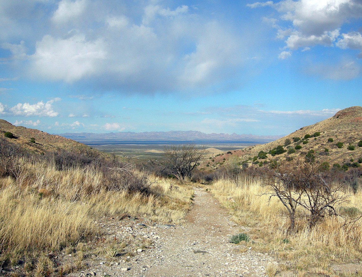 View from Fort Bowie of the 1862 Battle of Apache Pass site in Arizona (then New Mexico Territory) located between the Dos Cabezas Mountains and Chiricahua Mountains, where Apaches led by Cochise, that allegedly included a young Geronimo, were defeated by U.S. Army soldiers and California Volunteers.