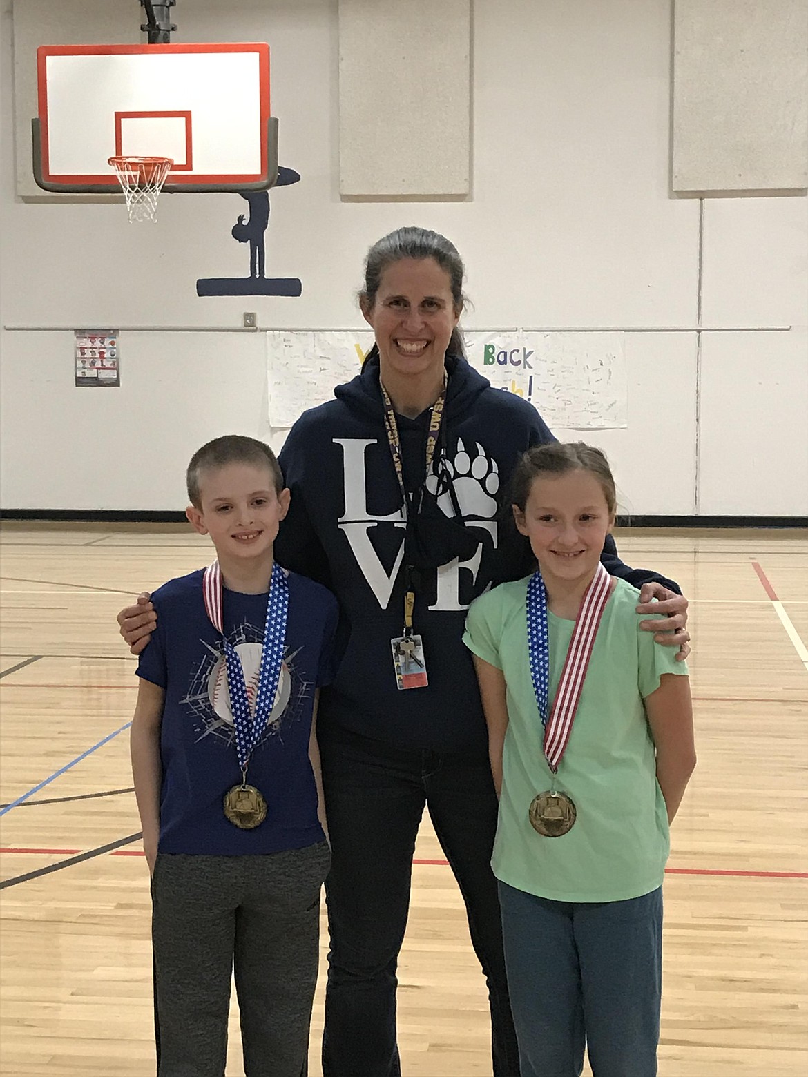 (Photo Courtesy of Valley View) Pictured: Brydin Weymer, P.E. teacher Mrs. Petesch, and Daisy Williams