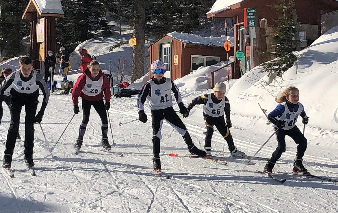 A group of kids compete in the Schweitzer Hill Climb on Feb. 3.