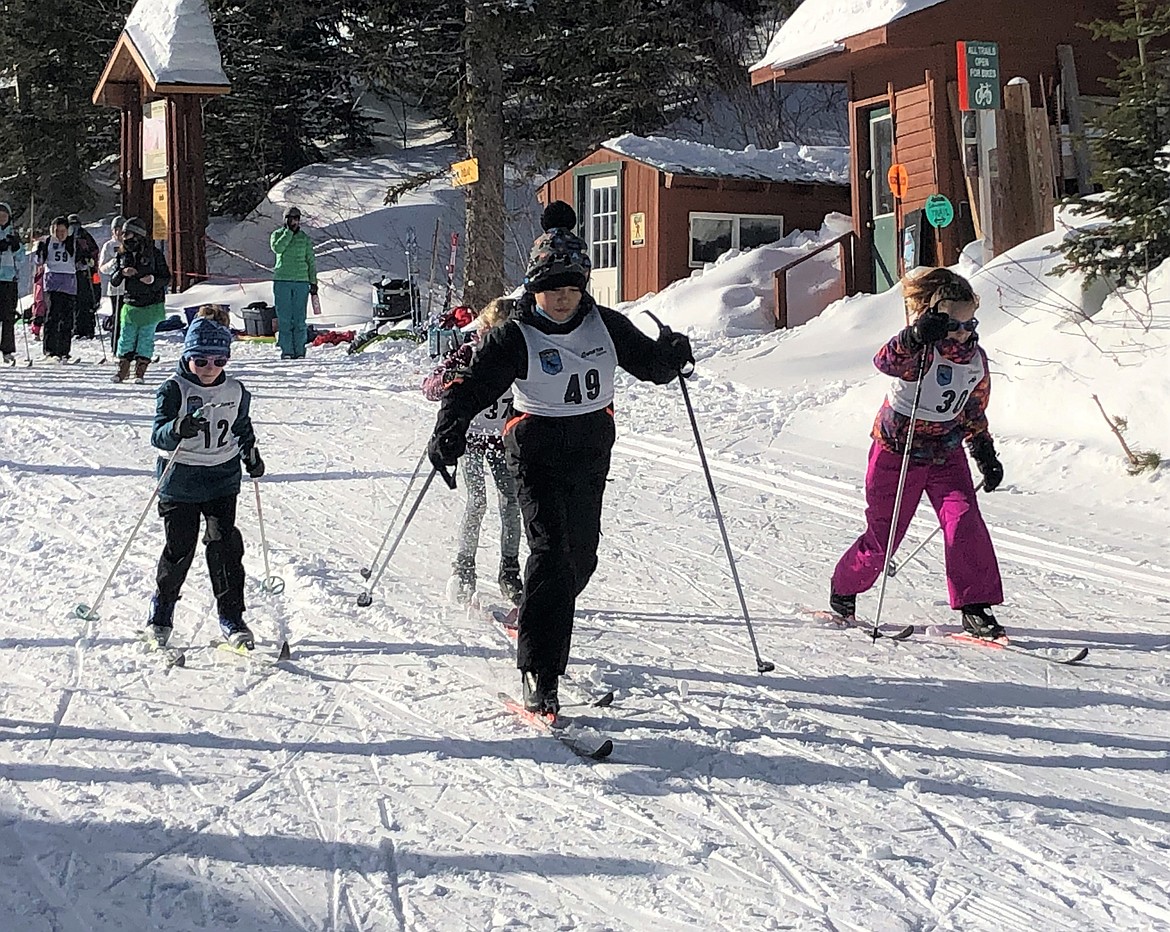 A group of kids compete in the Schweitzer Hill Climb on Feb. 3.