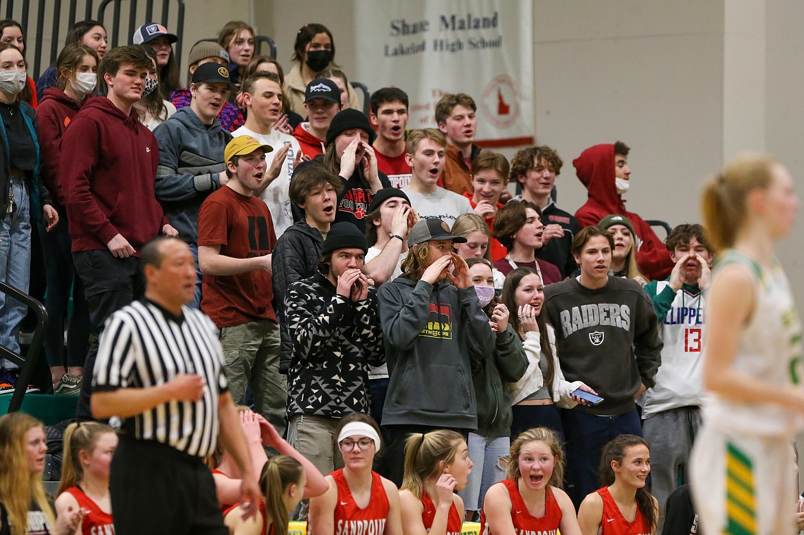 Sandpoint students cheer on the Bulldogs on Saturday.