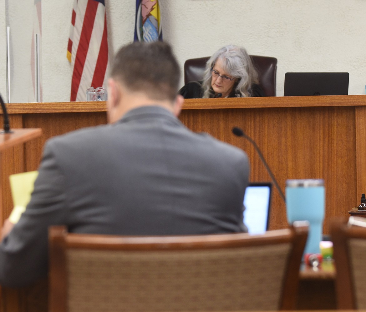 District judge Deborah “Kim” Christopher presided over the Danielle Wood murder trial last month in Thompson Falls. She shared her recollections of how prospective jurors and others involved in the case endured the effects of a major wind storm just before jury selection began. (Scott Shindledecker/Valley Press)