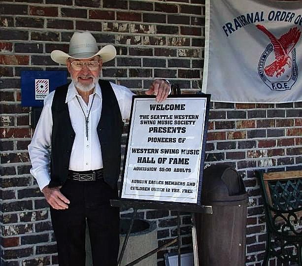 Les Tucker is shown in a photo from 2006 at a meeting where he was inducted into the Western Swing Music Hall of Fame.