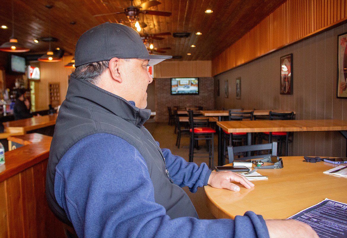 Steve Rubio sits down for lunch at Idle Hours Eatery & Spirits on B Street Southeast in Quincy on Monday afternoon.