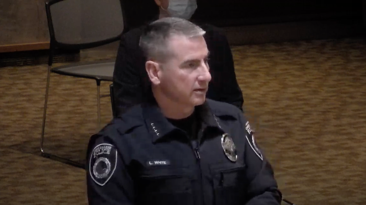 Police Chief Lee White addressed the city council Tuesday, where he presented evidence of a more violent and unpredictable crowd infiltrating Coeur d'Alene's bar scene during the weekends. (Courtesy of CDA TV)