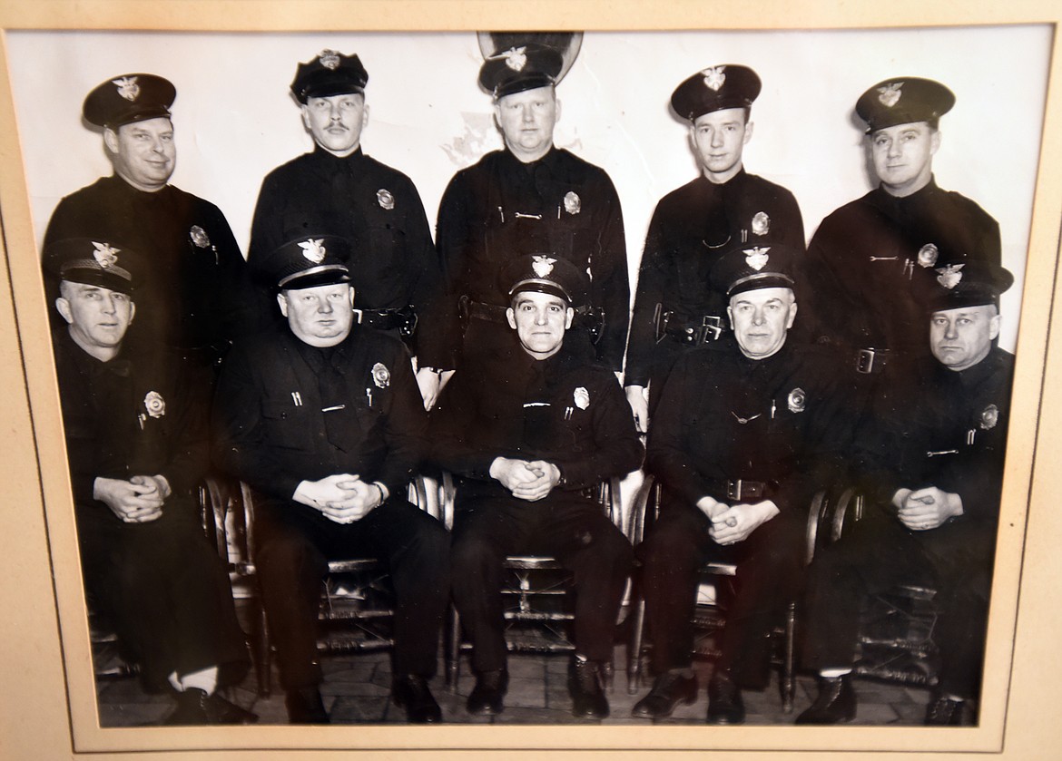 Curtis J. Snyder (top row, second from right) as a 22-year-old rookie with the Kalispell Police Department in 1950. (courtesy photo)