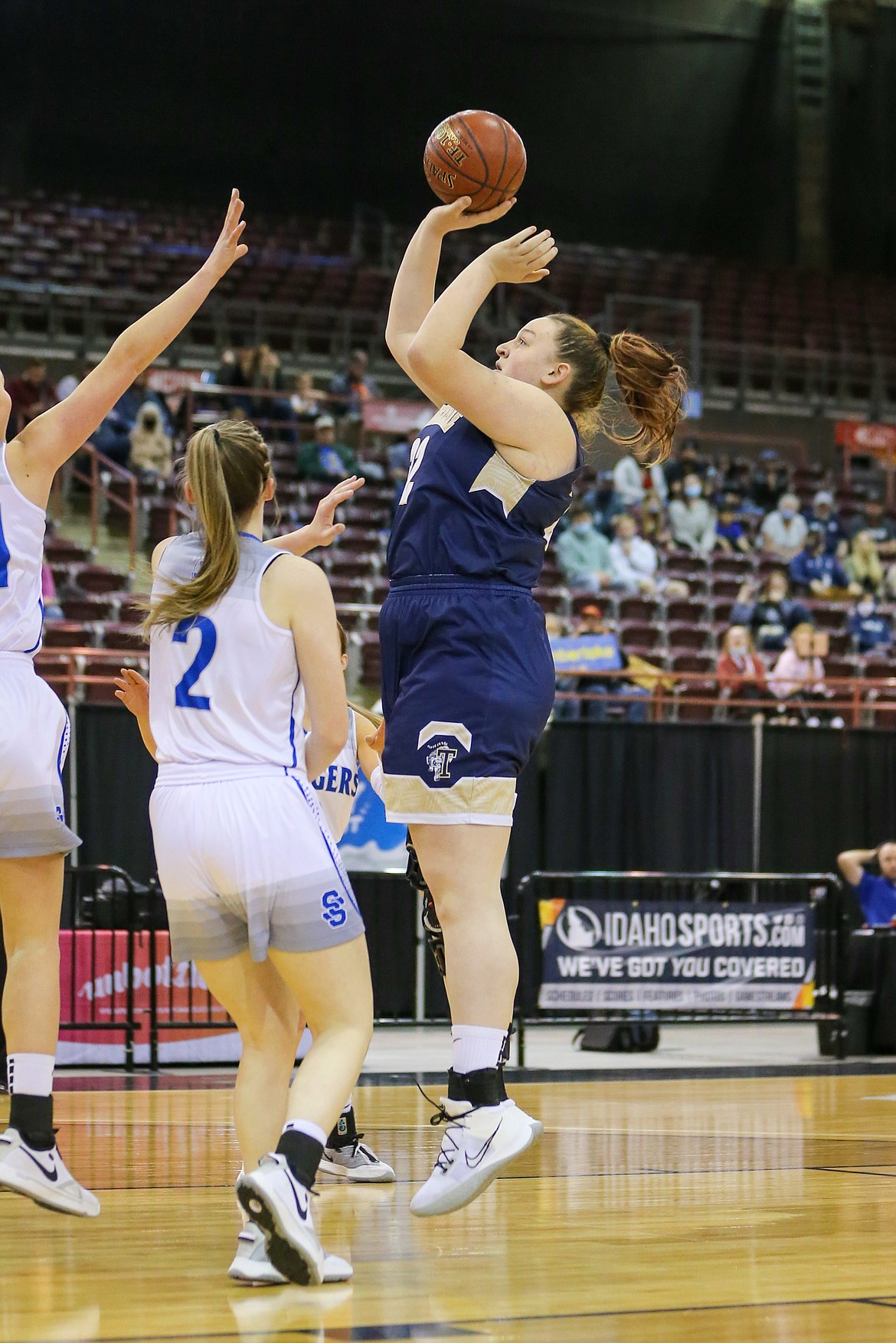 JASON DUCHOW PHOTOGRAPHY
Blayre Jeffs of Timberlake puts up a shot in the lane against Sugar-Salem in the championship game of the state 3A girls basketball tournament Saturday at the Ford Idaho Center in Nampa.