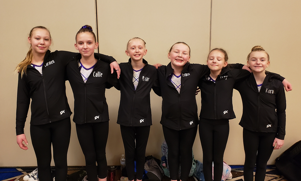 The Silver Valley Gymnastics Silver Team. Pictured (from the left) are Carmen Bauer, Callie Clark, Briar Chrisman, Nevaeh Schabell, Izzy Hollis, and Kora Foust.