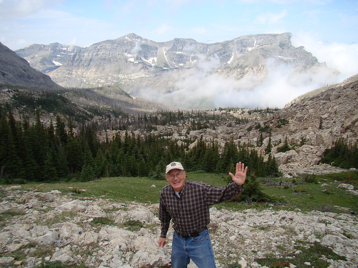 Author Mike Butler pictured in Glacier Park in 2012 when he accompanied his brother David Butler's research team studying the effects of the 2006 Red Eagle Fire upon the alpine vegetatioin.