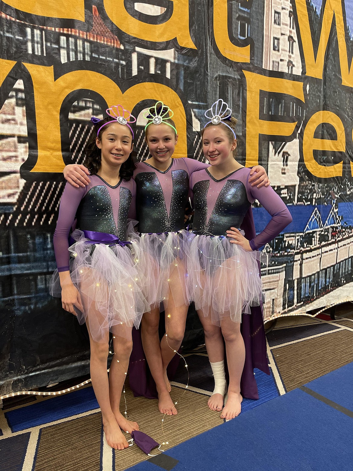 Courtesy photo
Avant Coeur Gymnastics Level 10s at Great West Gym Fest at The Coeur d'Alene Resort. Avant Coeur Gymnastics and Perpetual Motion hosted the event with around 1,200 athletes competing.
From left are Maiya Terry, Madalyn McCormick and Sam Snow.