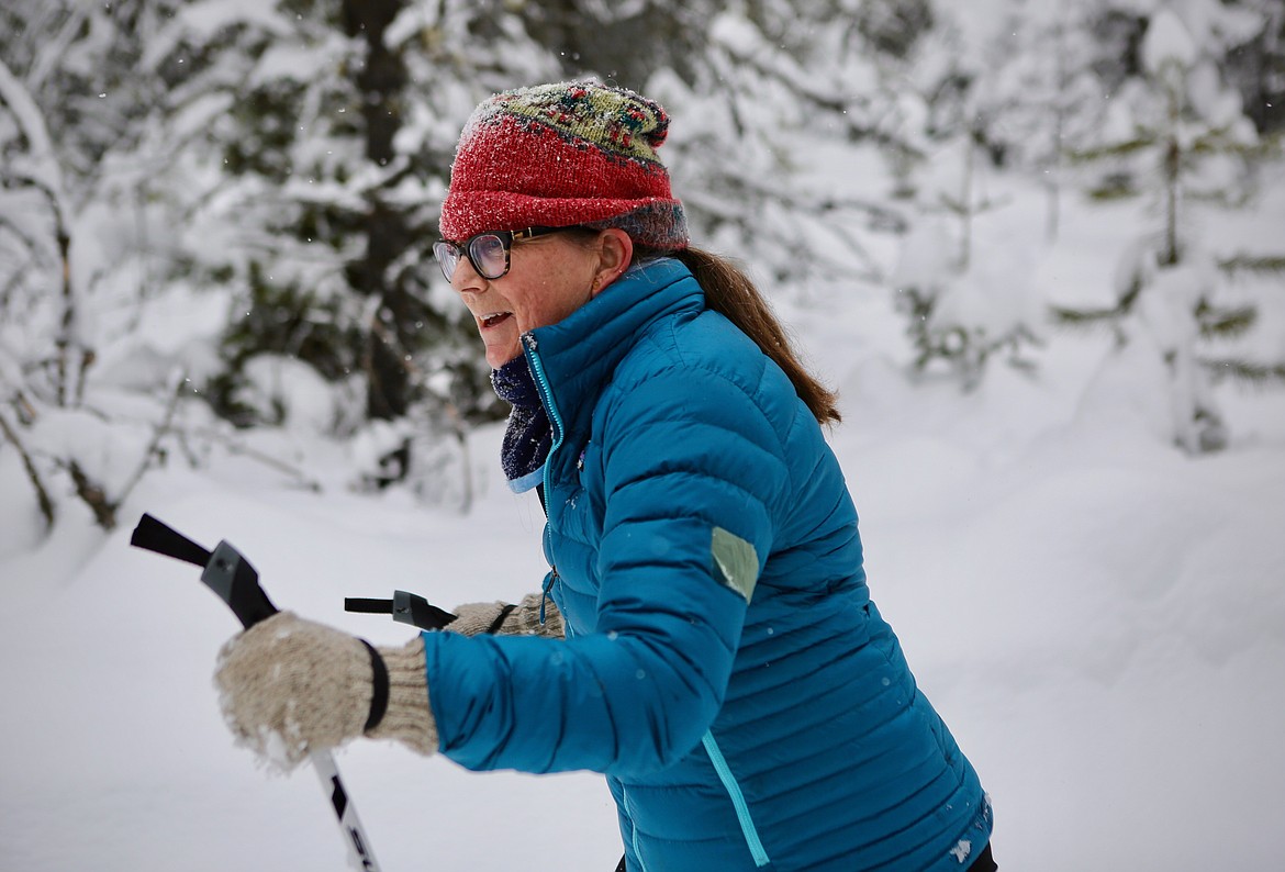 Laura Reynolds enjoys a morning of cross-country skiing on Feb. 17.
Mackenzie Reiss/Bigfork Eagle